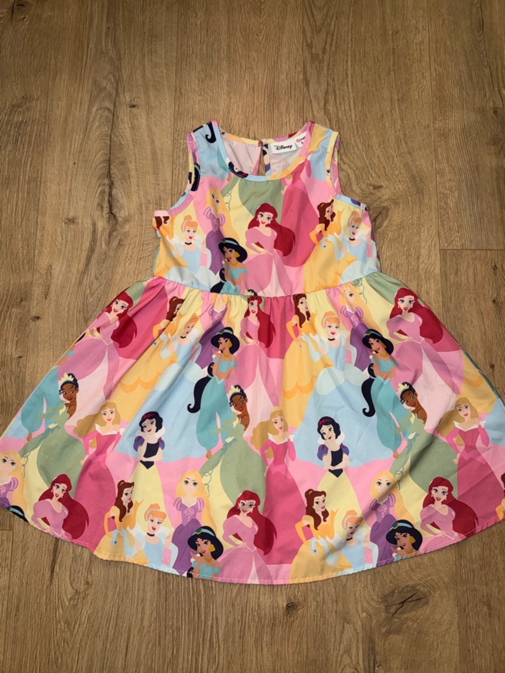 Disney Girls Multicolor Princess Print Sleeveless Dress